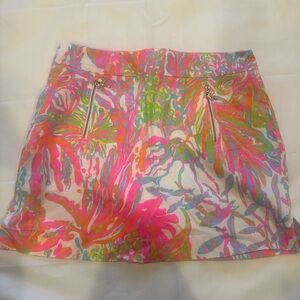 Lilly Pulitzer Vibrant Pink and Green Mini Skirt